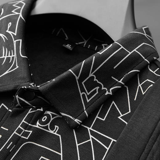 【假两件】【新款DDA】大依优型大码男士假两件开衫长袖T恤商务休闲上衣加肥加大胖子舒适 商品图4