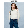 VIMAGE纬漫纪秋季新款露肩修身显瘦T恤上衣V2213826 商品缩略图2
