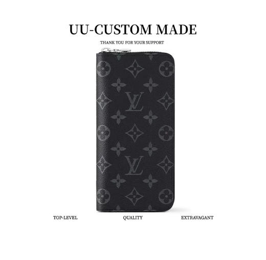 LouIs VUITTON Zippy 时尚而实用金属饰件环绕式拉链构造 涂层帆布拼牛皮革 钱包 常规 男款 黑（CB） 商品图0