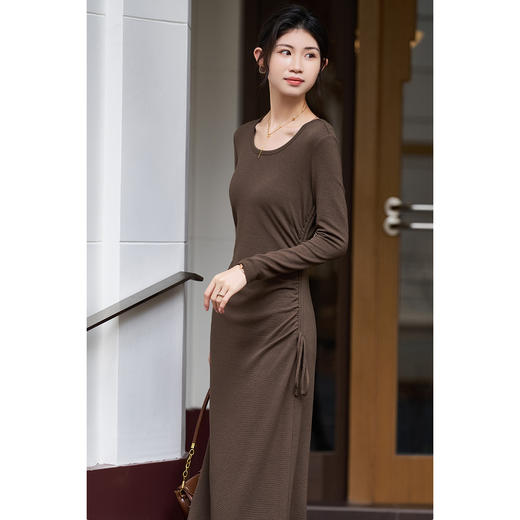 【极简纯色裙】2025冬季慵懒风松弛弹力大圆领内搭连衣裙1802 商品图5