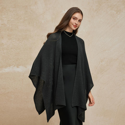 PG646斯尔丽24新款法式镂空钩花针织披肩外套 商品图4