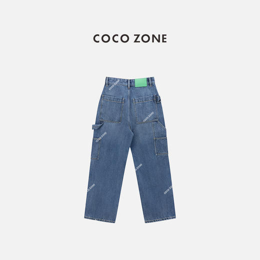 COCO ZONE 100棉复古做旧牛仔裤显瘦直筒裤CC1C1637 商品图1