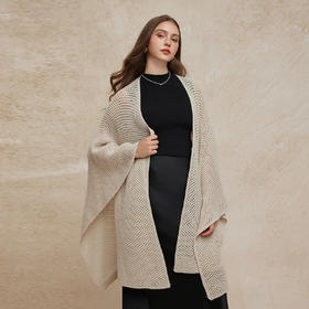 PG646斯尔丽24新款法式镂空钩花针织披肩外套