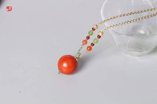【瑶池映月】南红圆珠项链 商品图3