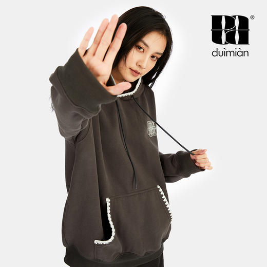 对面-duimian秋冬加绒花边卫衣 商品图1