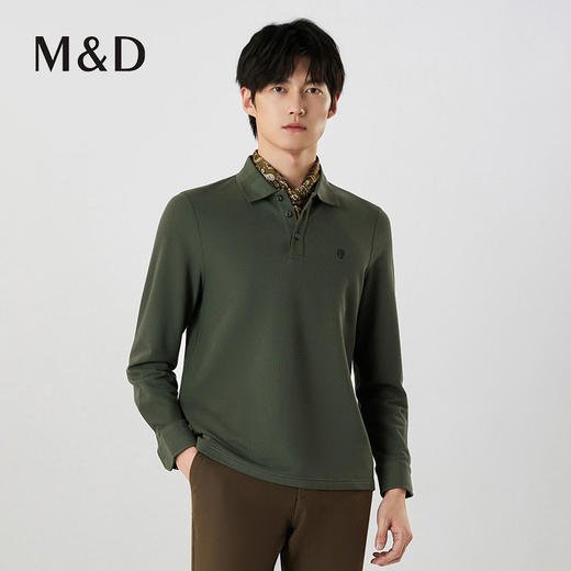 【名盾】秋冬保暖长袖POLO衫，保暖科技工艺，触肤即暖MXCL11659B 商品图1