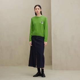 抗菌 抗静电|鄂尔多斯1980新品圆领手绣圈圈纱提花女羊绒衫24秋冬