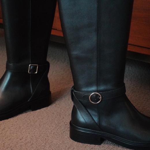 BIUCILI 「方圆」热巴同款 原创不过膝内拉链显瘦骑士长靴女 商品图7