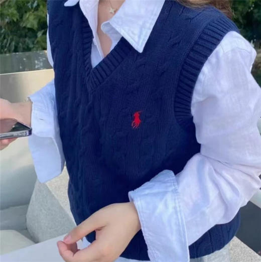 【团购】RL 纯棉针织V领马甲 背心 商品图4