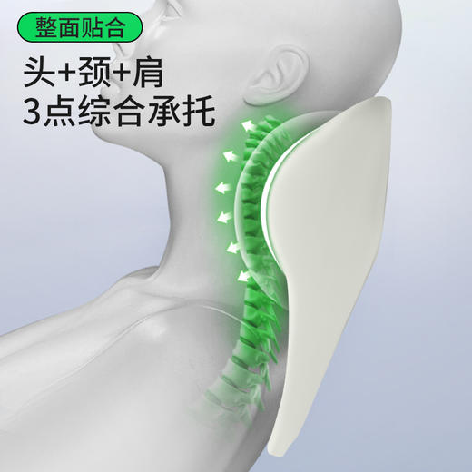 【舒适好物|HELLOLEIBOO徕本 护腰颈套装】棉麻面料，舒适透气不闷，专为人体工学弧度研发，头+颈+肩3点综合全方位承托，一体化护颈舒腰减缓颈肩腰部压力，久坐不累，扣具可调节，满足各类身高体型 商品图1