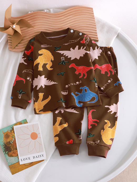 【超值59.9任选2套！】儿童秋衣秋裤套装 纯棉婴儿打底内衣套装 全棉男童女宝衣服 宝宝秋衣套春装小童-QQ 商品图1