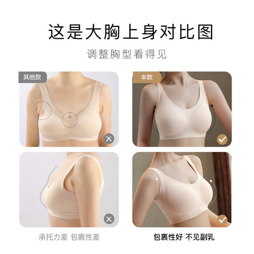 上托提拉 防下垂薄款大码内衣显瘦全包容收副乳调整型文胸罩云雨迷雾 商品图5