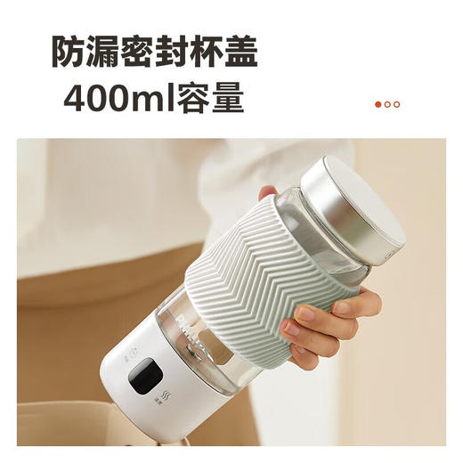 飞利浦PHILIPS养生壶电炖杯高硼硅玻璃烧水杯子便携带茶漏电热杯迷你办公室煮茶送礼品 AWP2776[带茶漏] 400ml 商品图6