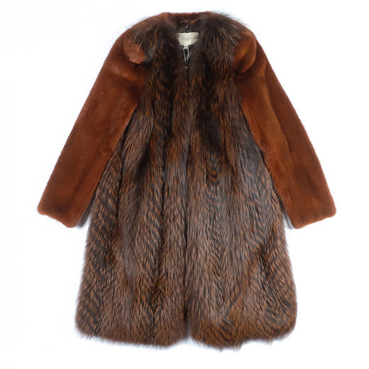 SIM GRACE 优雅夫人 进口天鹅绒水貂中长款高端大气搭配银狐毛外套 商品图3