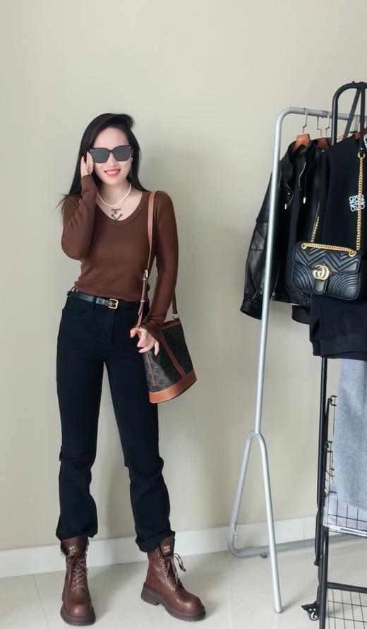 新款四季后腰字母土耳其水洗棉筷子裤微喇弹性瘦腿裤 商品图12