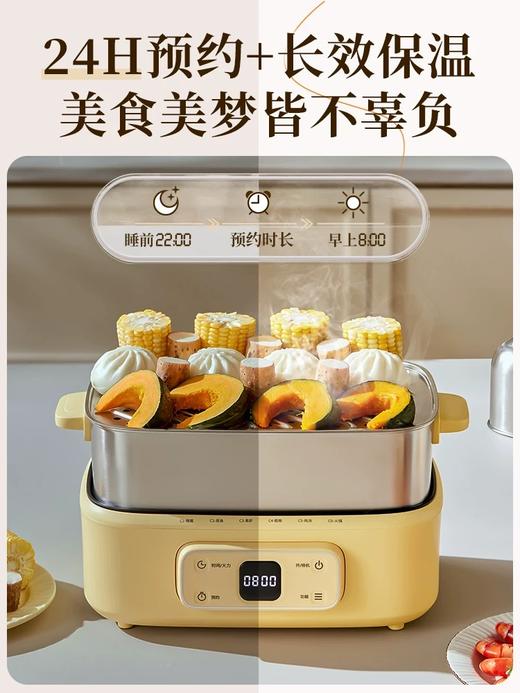 斗禾 不锈钢方形多功能双层电蒸锅 电火锅 电炖锅 18L 2024新品福利 商品图4