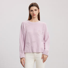 【圆领宽松羊绒套衫】24年秋冬新品女士100%山羊绒针织保暖毛衣