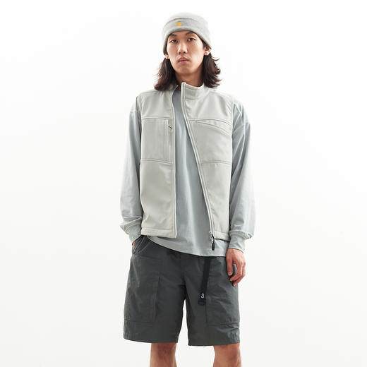 吃茶去chichaqu24秋冬户外防风防泼水斜拉链软壳马甲城市机能运动 商品图2