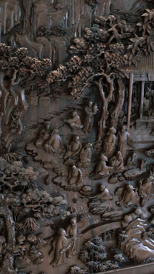 兰亭雅集°落地屏风新中式家装浮雕艺术 商品图3