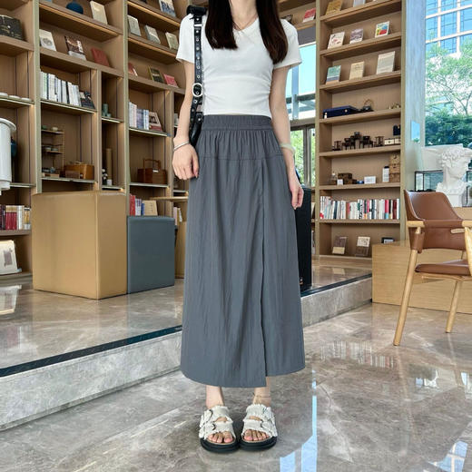 「山本工装裙裤！三色可选」2024夏季新款冰凉宽松阔腿裤 高腰休闲洋气显瘦裙裤凉感直筒休闲裤下装 商品图3