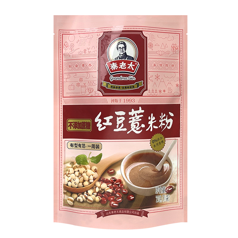 秦老太不添加蔗糖款红豆薏米粉210g（一周轻盈装）