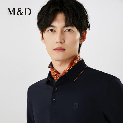 【名盾】撞色长袖POLO衫，珠地结构面料，透气干爽，不易变形MXCL11677B 商品图3