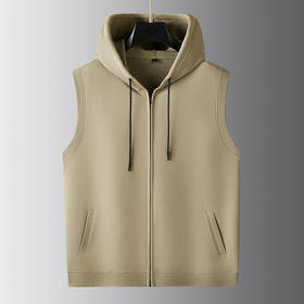 【新款DDA】大依优型大码连帽马甲外套商务休闲上衣加肥加大胖子舒适男士