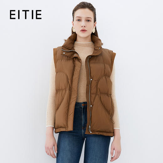EITIE爱特爱冬季新款百搭马甲白鸭绒外套羽绒服7611310 商品图0