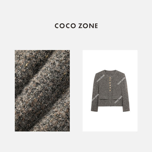 COCO ZONE 高级感小香风圆领金属单排扣气质短款外套 24C10161 商品图2