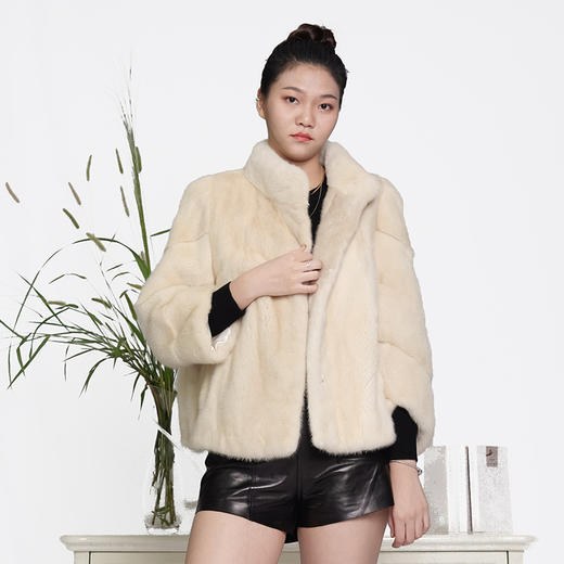 SIM GRACE 优雅夫人 进口珍珠貂横排四浪短款外套 商品图0