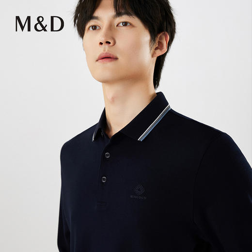 【名盾】羊毛混纺长袖Polo衫，软糯不扎肤MXCL11658B 商品图3