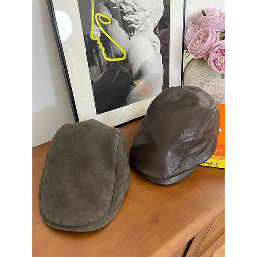 【活动商品，不退不换】可可推荐 复古英伦范 老钱风前进帽 日系复古灯芯绒 中性格调羊毛 休闲时尚针织 岁月时光羊皮 弯檐设计 文艺百搭 商品图0