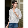 【个性蝙蝠袖】2025春季通勤简约知性纯色V领白衬衫 商品缩略图0