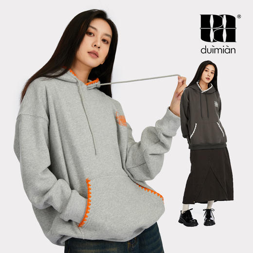 对面-duimian秋冬加绒花边卫衣 商品图0
