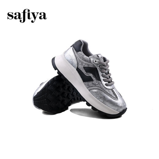 Safiya/索菲娅2024秋 拼接百搭厚底轻便休闲系带阿甘鞋 SF43112433 商品图5