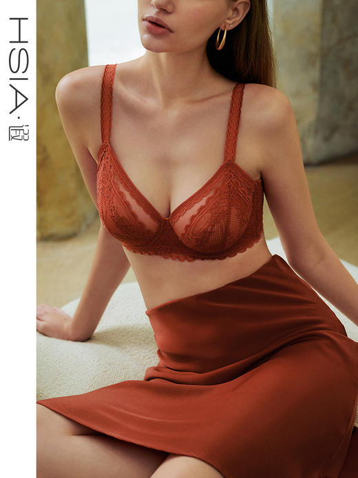 【Lolita】遐内衣三角杯法式纯欲风秋冬新品蕾丝胸罩大胸显小文胸 商品图0