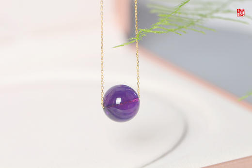 【锦欢】紫水晶圆珠项链 商品图0