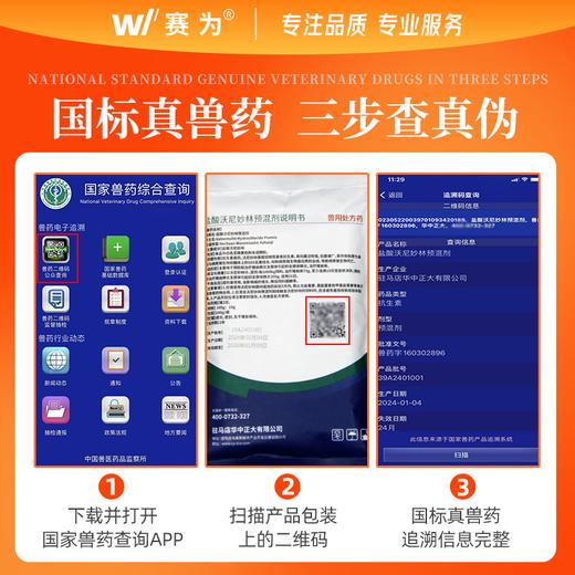 正大兽用盐酸沃尼妙林预混剂猪痢疾回肠炎鸡鸭支原体肺炎正品兽药 商品图1