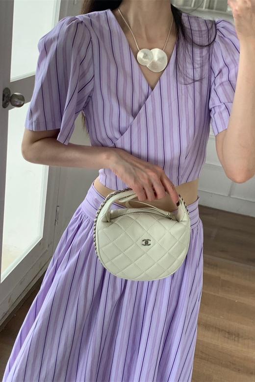 Stay2Weeks 香芋紫气质条纹小衫半裙套装 18570 商品图2