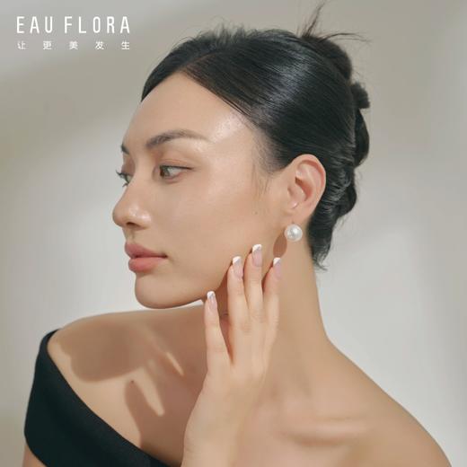 『花露』14mm白色仿珍珠耳钉 商品图1