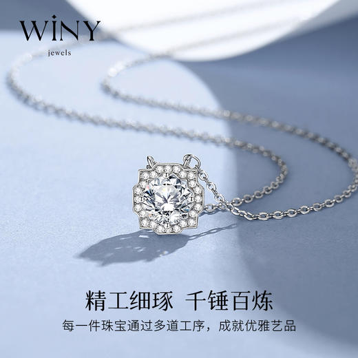 Winy925灵动雪花项链2024新品配证书送女友闺蜜老婆爱人节日生日礼物 商品图1