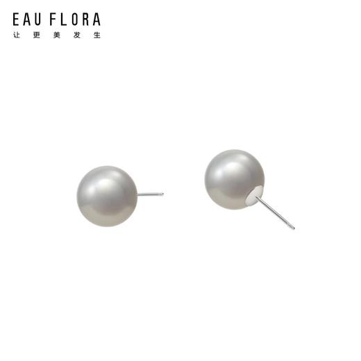 『霜华』12mm灰色仿珍珠耳钉 商品图0