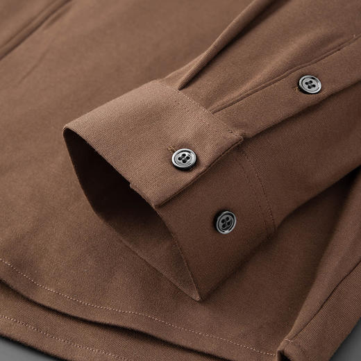 【大V领开衫】【新款DDA】大依优型大码男士开衫衬衫外套长袖T恤商务休闲上衣加肥加大胖子舒适 商品图4