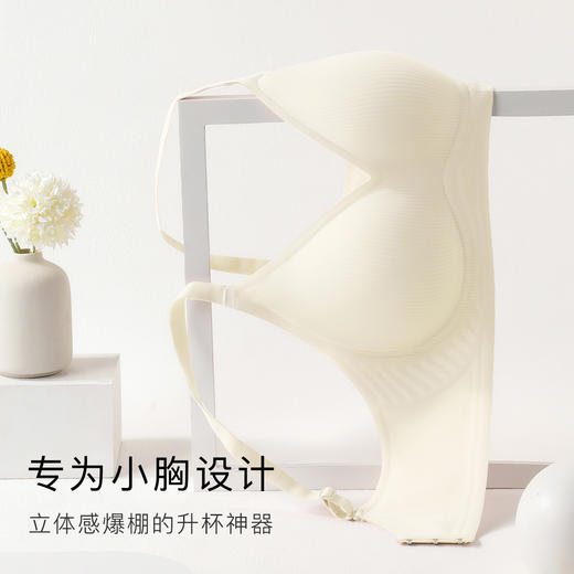 小胸聚拢无痕裸感清爽舒适内衣女承托有型收副乳无钢圈文胸罩螺纹果冻 商品图1