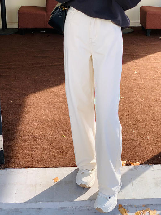 【百图 lulu定制】【超辣长腿裤】全棉 直筒阔腿牛仔裤 宽松直筒裤 商品图12