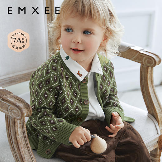 【宝宝服饰】嫚熙婴童毛织开衫外套男女宝宝100%全棉儿童经典百搭秋季上衣外穿 商品图0