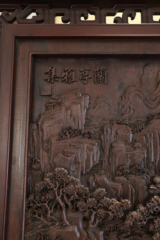 兰亭雅集°落地屏风新中式家装浮雕艺术 商品图6