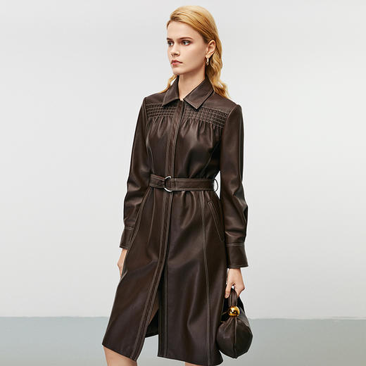 EITIE爱特爱冬季新款时尚收腰显瘦皮衣外套8093710 商品图2