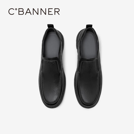 千百度男鞋休闲皮鞋秋冬英伦风男士一脚蹬皮鞋A24403053 商品图2