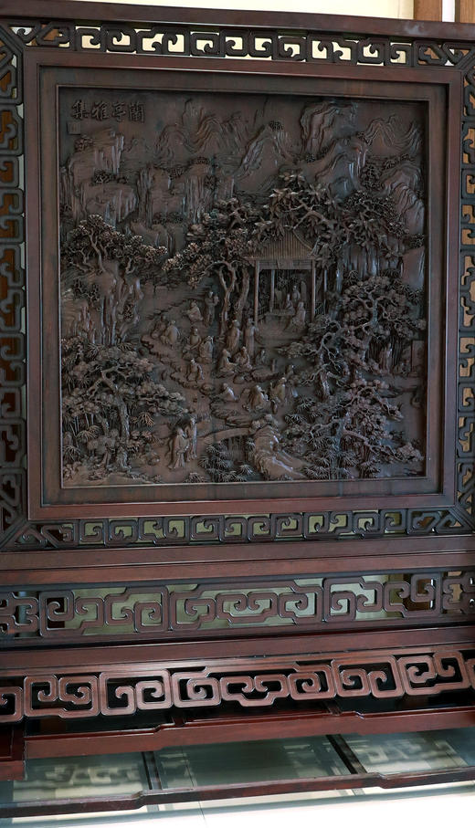 兰亭雅集°落地屏风新中式家装浮雕艺术 商品图1